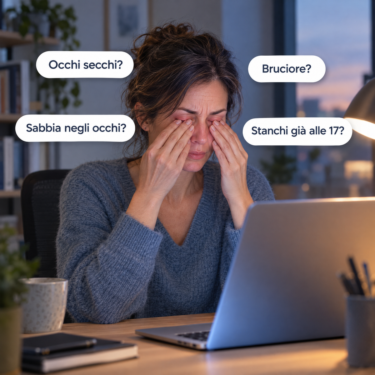 Occhi secchi? Bruciore? Sabbia negli occhi? Stanchi già alle 17?