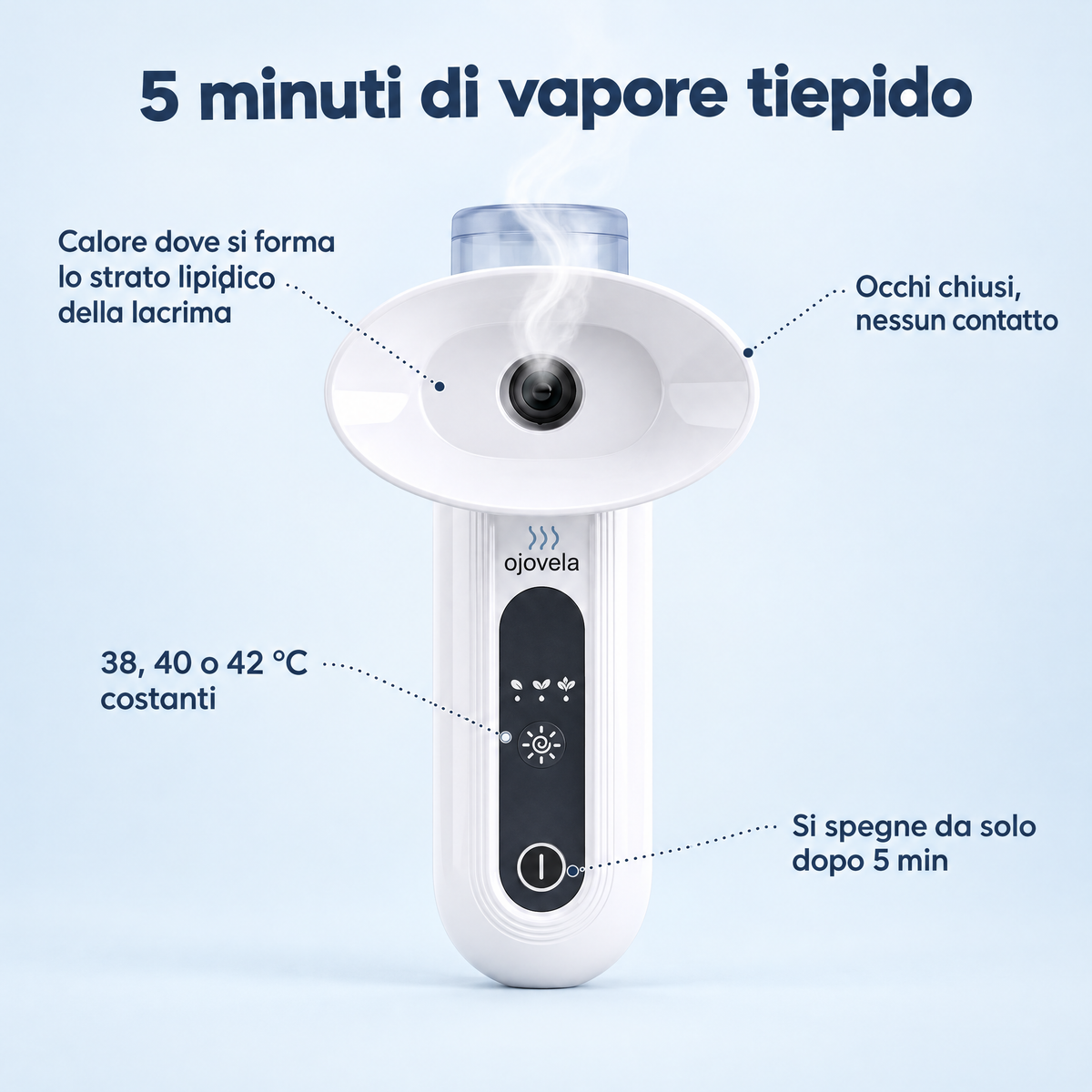 5 minuti di vapore tiepido: come funziona Ojovela